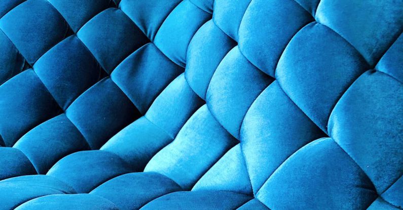 Quilting Patterns - Close-up of Blue Quilted Velvet
