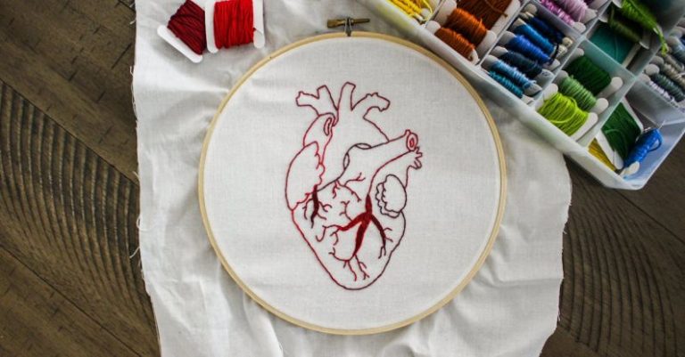 Embroidery Thread - Heart Design Of Handmade Embroidery