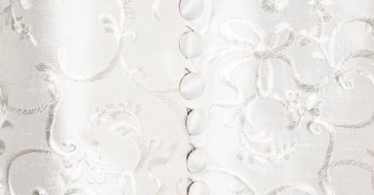 Embroidery Fabric - White dress with embroidery pattern