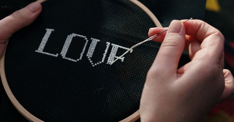 Hand Sewing - Person Embroidering
